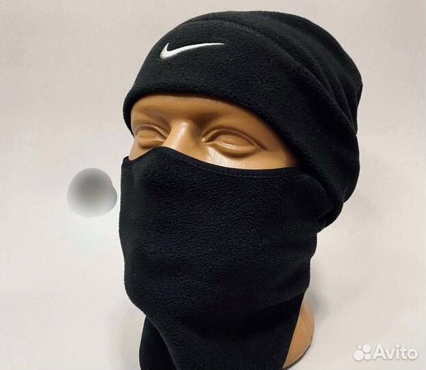 Зимний теплый набор Шапка + Снуд Nike флисовые