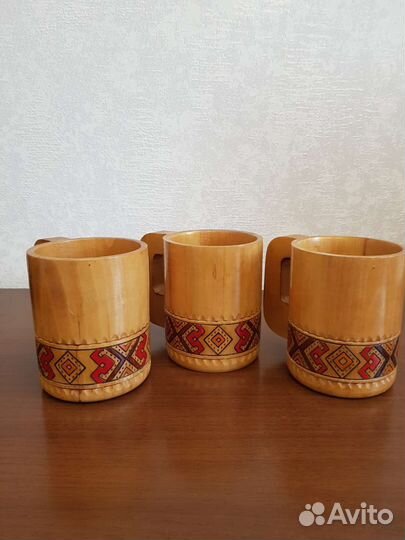 Деревянная посуда, хохлома бочонок, туесок, кружки