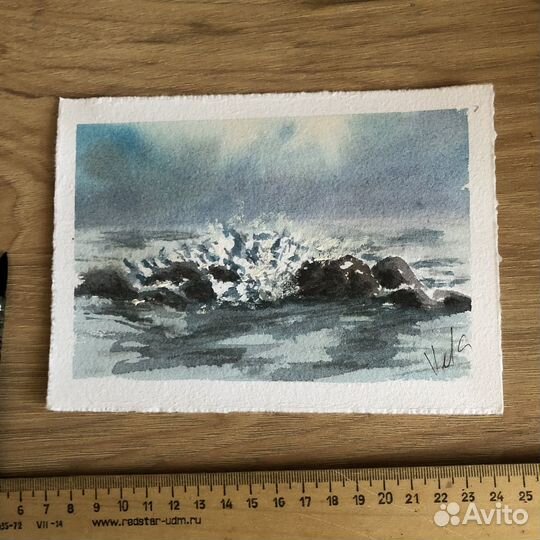 Акварельные работы этюды море