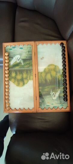 Нарды ручной работы со стеклом