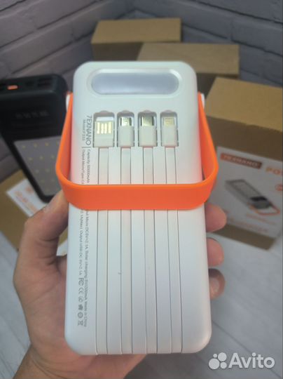 Power bank с ручкой и светодиодами павербанк