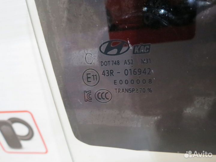 Стекло двери задней правой Hyundai Solaris 2