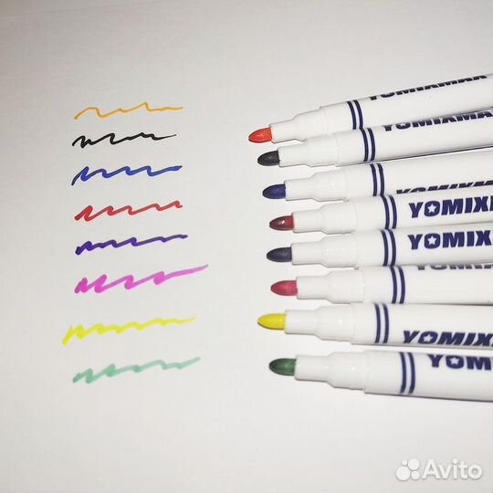 Набор цветных маркеров yomixmax для ткани 8 цветов