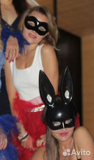 Маска ушки зайки плейбой со стразами