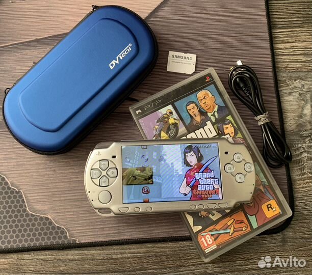 Sony PSP Ice Silver 64gb 400+ игр (Мод) (комплект)