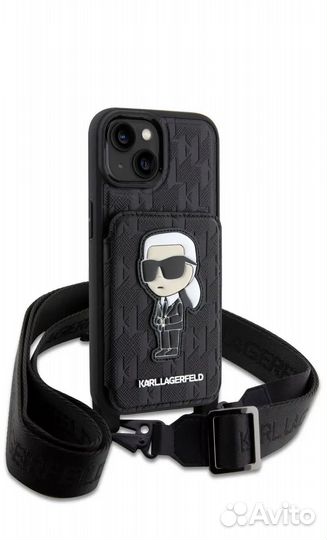 Чехол на iPhone 13 c картхолдером и ремешком