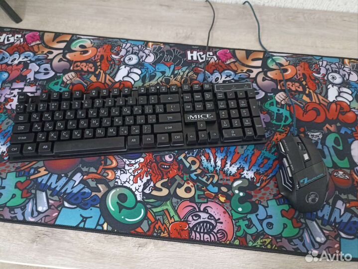 Игровой комплект RGB клавиатура мышь коврик