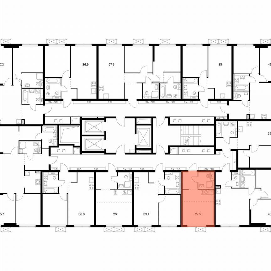 Квартира-студия, 22,5 м², 8/24 эт.