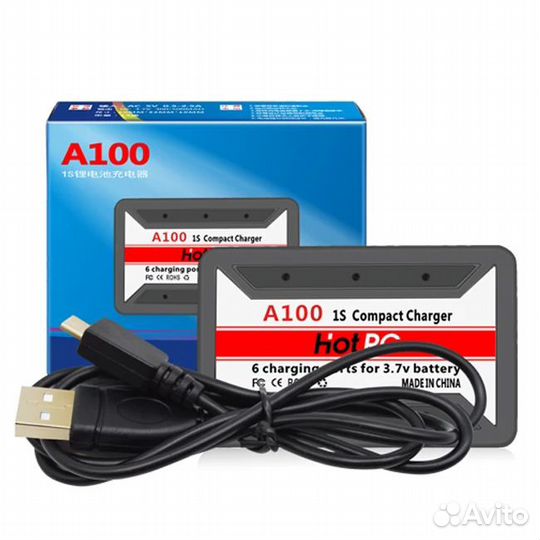 USB зарядка HotRC A100 для LiPo 1S аккумуляторов
