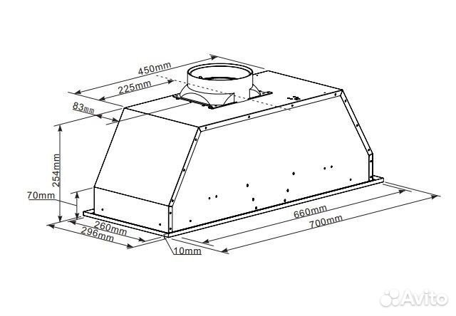 Встраиваемая вытяжка Maunfeld crosby light 70 Inox