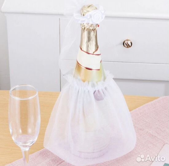 Свадебные аксессуары для бутылок и бокалов