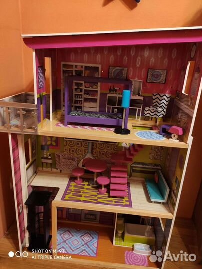 Кукольный домик для барби с мебелью