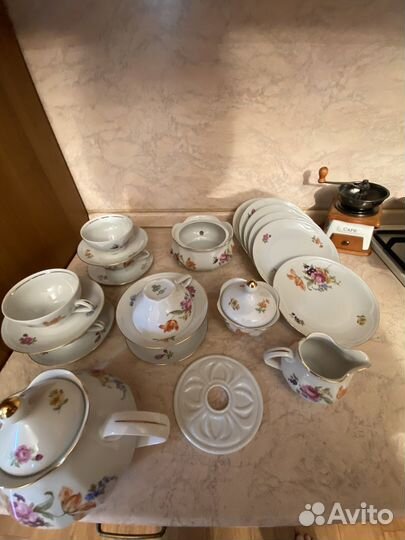 Сервиз чайный ГДР Мейсенский букет