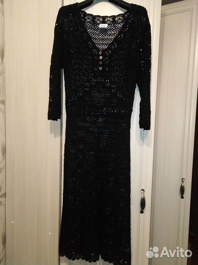 Платье вязаное кроше кружево сетка летнее