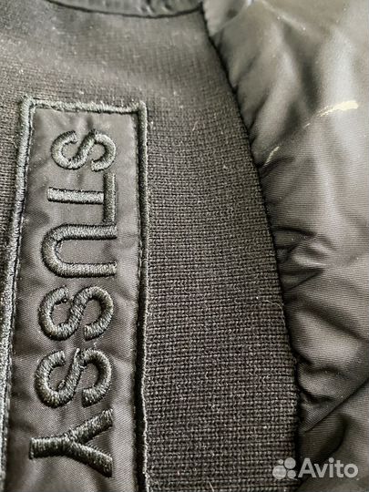 Бомбер alpha industries x stussy с капюшоном