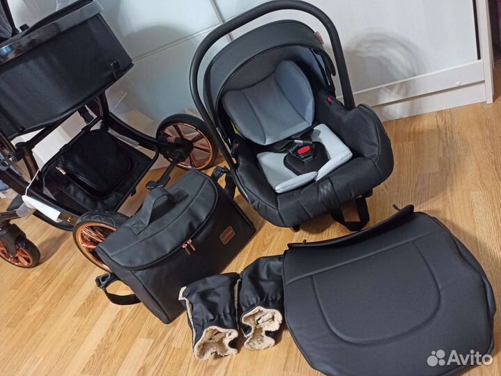 Коляска 3в1 премиум класс эко кожа Luxmom 608