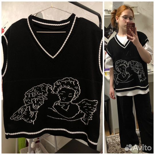 Жилетка женская вязаная