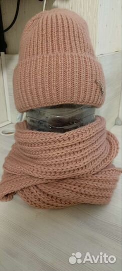 Комплект шапка и снуд женский