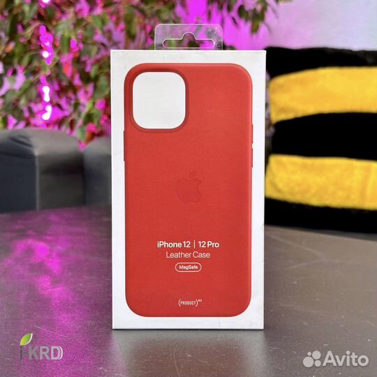Кожаный Apple Leather case iPhone 12 / 12 Pro