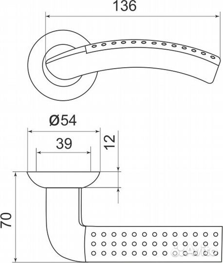 Ручка Armadillo R.LD54.Libra26 (Libra LD26) SN/CP