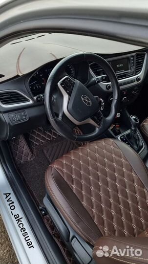 Чехлы Хендай Солярис / Киа Рио - VW Polo Коричнев