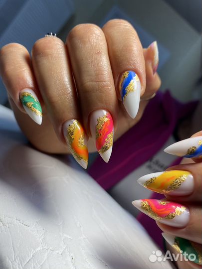 Маникюр, наращивание, гель-лак с укреплением