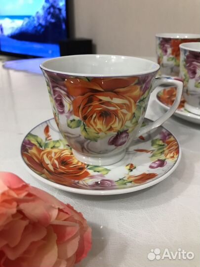 Чашки с блюдцами 6 шт