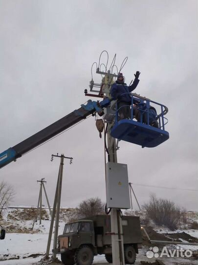 Установка опор (столбов) лэп, Эл. работы 0.4-10