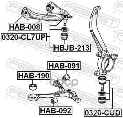 Сайлентблок HAB-190 HAB-190 Febest