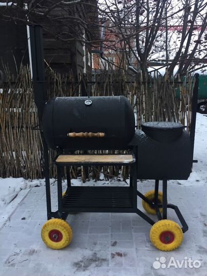 Смокер 4 в 1, гриль, мангал, место для казана