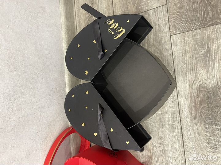 Коробка подарочная сердце раздвижная для цветов