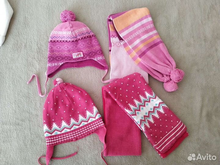 Шапки шарфы зима/демисезон девочкам/мальчикам