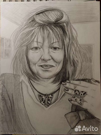 Портрет на заказ по фото карандашом