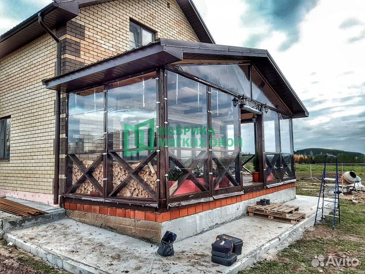 Мягкие окна на беседку, баню, террасу