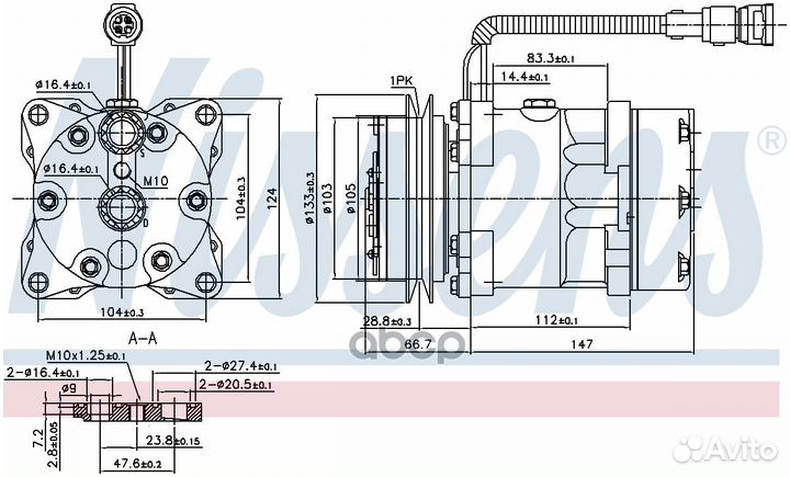 Компрессор кондиционера DAF 95/95XF '89078 Nissens