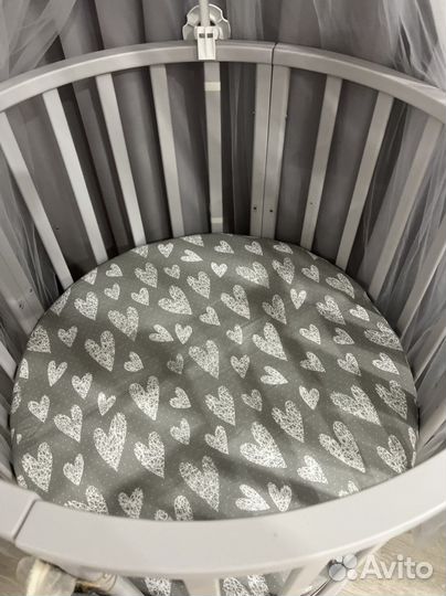 Детская кроватка трансформер круглая