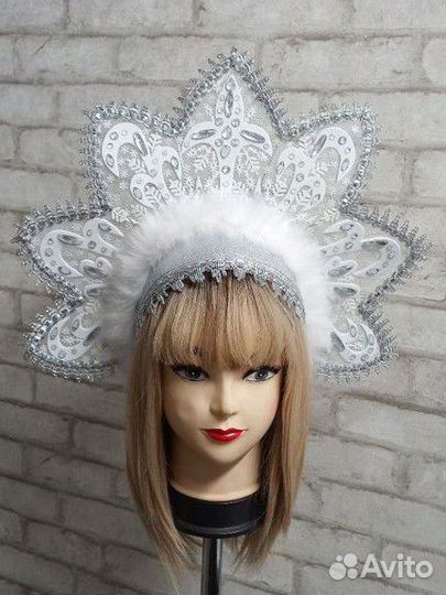 Кокошник Снегурочки светящ.Новый