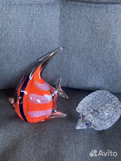 Стеклянная рыбка лфз Ежик хрустальный