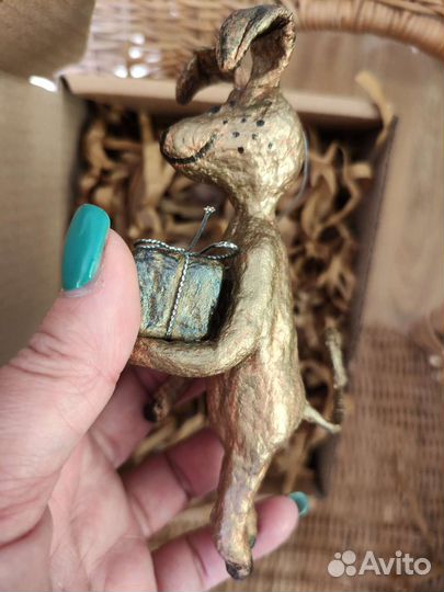 Ватная ёлочная игрушка, щенок 15 см