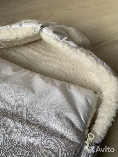 Зимний конверт в коляску на овчине