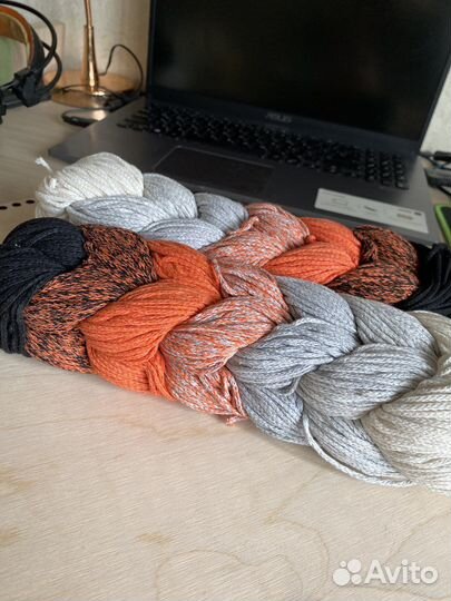 Пряжа хлопок шнур крафтовый