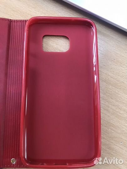 Чехол книжка для samsung s7 красный новый