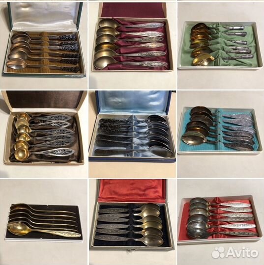 Набор чайных ложек мельхиор СССР