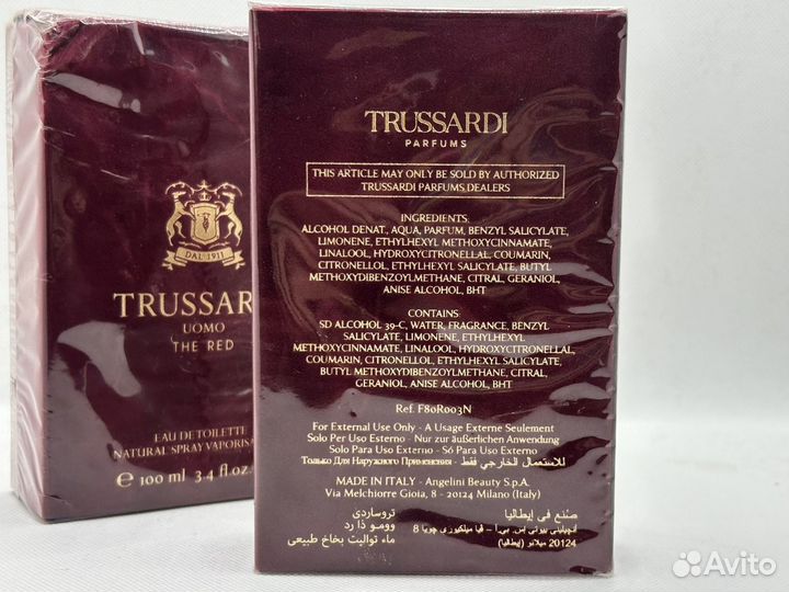 Туалетная вода для мужчин trussardi Uomo The Red