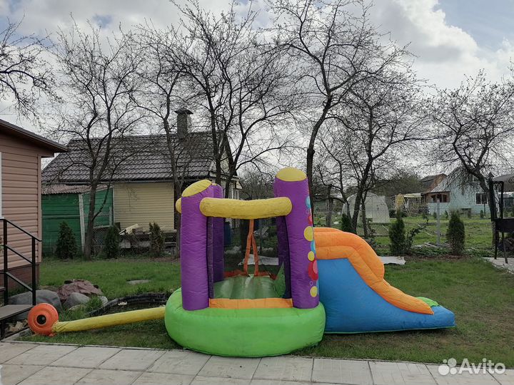 Детский надувной комплекс - батут с горкой