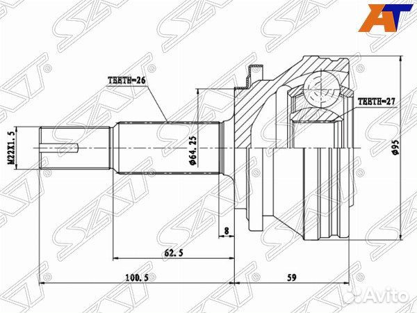 Шрус привода toyota land cruiser 80