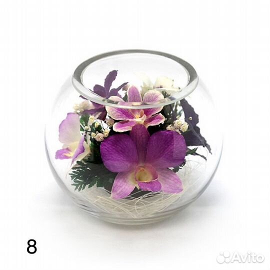 Натуральные Цветы в стекле