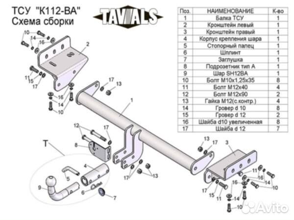 Фаркоп Kia Sportage 2010-2016 / Hyundai ix35 20