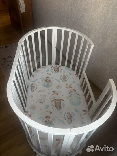 Детская кровать трансформер круглая