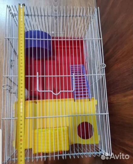 Клетка для хомяка,с домиком,поилкой,колесом